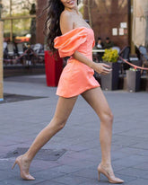 Off shoulder slimming Homecoming dress